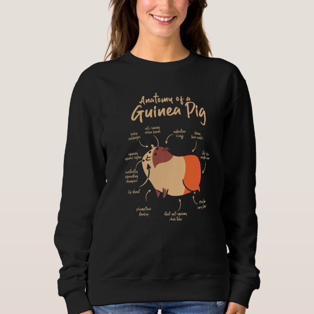 Anatomy Of A Guinea Pig Graphic Owner Pet Cavy Ani Sweatshirt (Front)