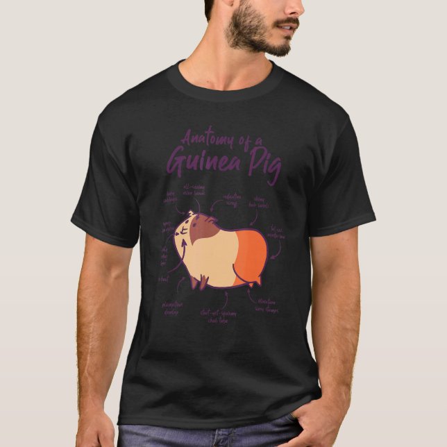 Anatomy Of A Guinea Pig Graphic Owner Pet Cavy Ani T-Shirt (Front)