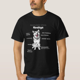 Anatomy Of A Husky Cute Dogs Funny Puppy T-Shirt
