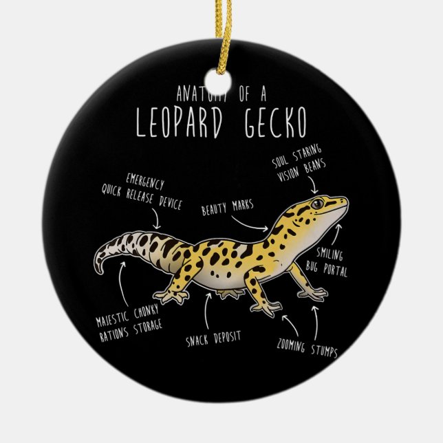 Anatomy Of A Leopard Gecko Funny Gecko Mum Ceramic Ornament (Front)