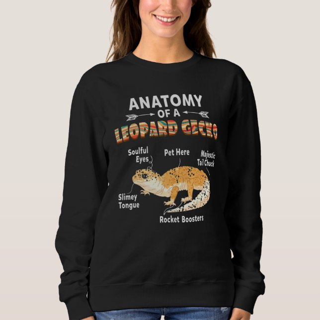 Anatomy Of A Leopard Gecko Gecko Mum Reptile Dad Sweatshirt (Front)