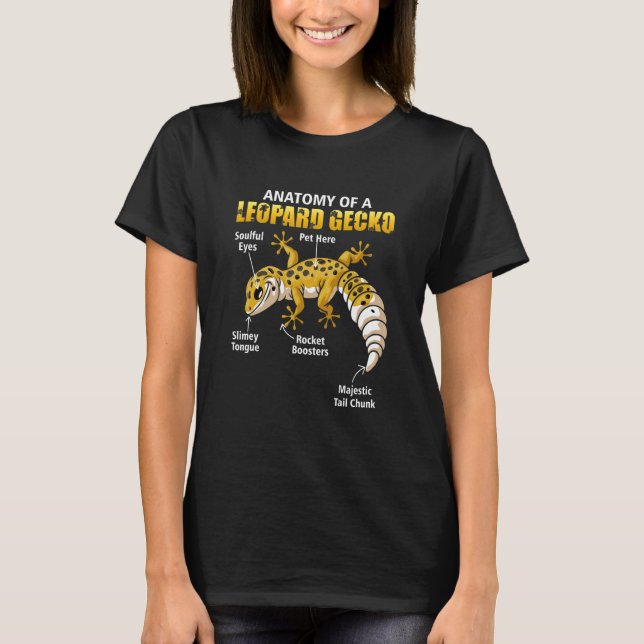 Anatomy Of A Leopard Gecko  Lizard Animal Reptile T-Shirt (Front)