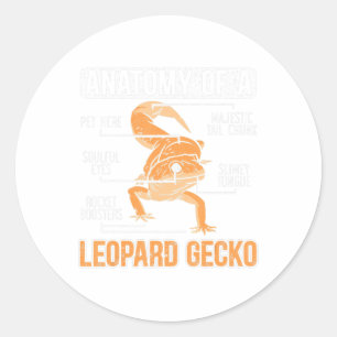 Anatomy Of A Leopard Gecko Lover Lizard Animal Rep Classic Round Sticker