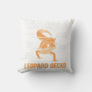 Anatomy Of A Leopard Gecko Lover Lizard Animal Rep Cushion