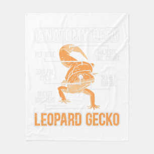 Anatomy Of A Leopard Gecko Lover Lizard Animal Rep Fleece Blanket