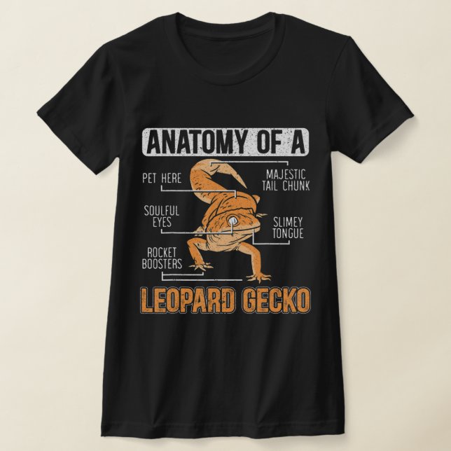 Anatomy Of A Leopard Gecko Lover Lizard Animal Rep T-Shirt (Laydown)