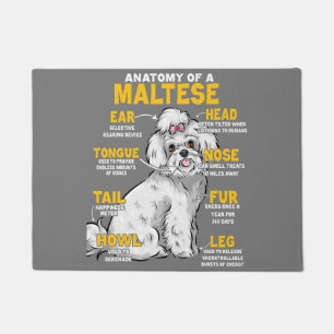 anatomy of a maltese  dog lover  doormat