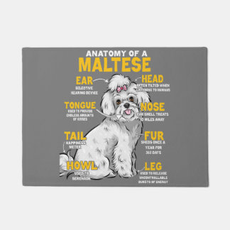 anatomy of a maltese  dog lover  doormat