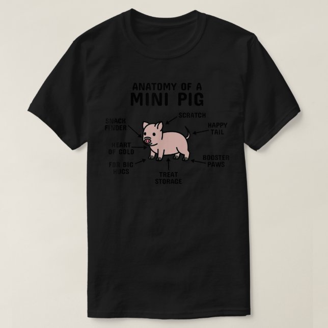 Anatomy Of A Mini Pig Pet165  T-Shirt (Design Front)