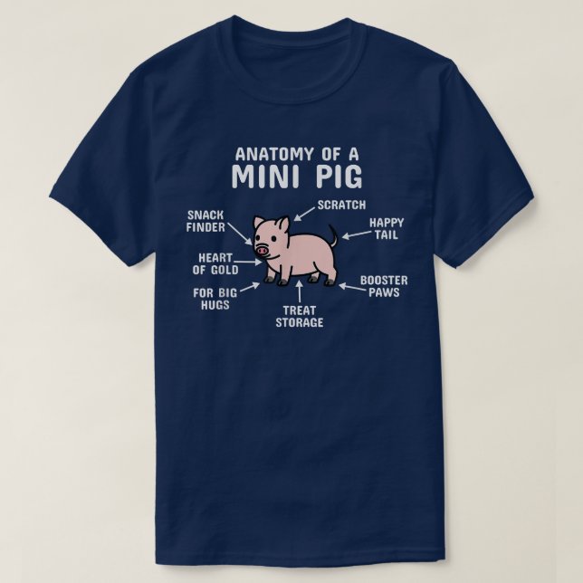 Anatomy Of A Mini Pig Pet  T-Shirt (Design Front)