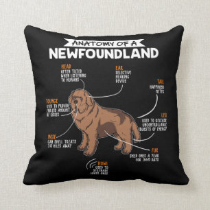 Anatomy Of A Newfoundland Funny Dog Owner Gift Cushion