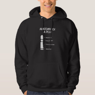 Anatomy Of A Pew Gun Bullet Shooting Firearms Poli Hoodie