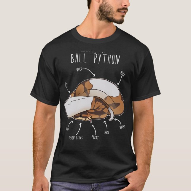 Anatomy Of A Piebald Ball Python T-Shirt (Front)