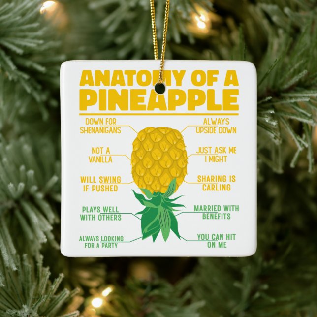 Anatomy Of A Pineapple Funny Pineapple Lovers Cool Ceramic Ornament (Tree)