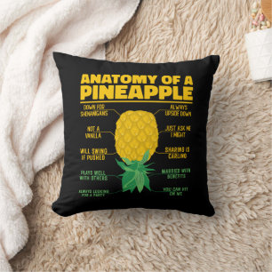 Anatomy Of A Pineapple Funny Pineapple Lovers Cool Cushion