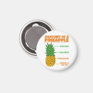 Anatomy Of A Pineapple Lovers Holidays Family Cool Magnet