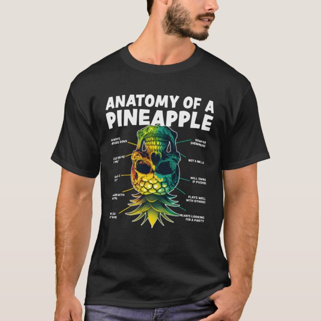 Anatomy of a Pineapple Upside Down Pineapple Swing T-Shirt (Front)
