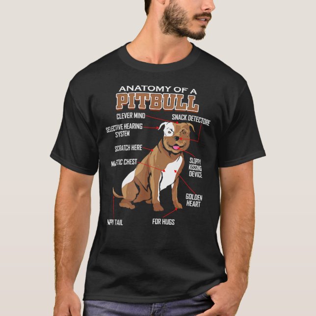 Anatomy Of A Pitbull Dog Lover 4 T-Shirt (Front)