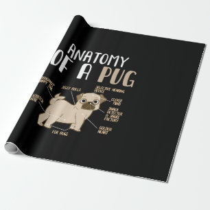 Anatomy Of A Pug Breed Dog Pet Hound Lover Wrapping Paper