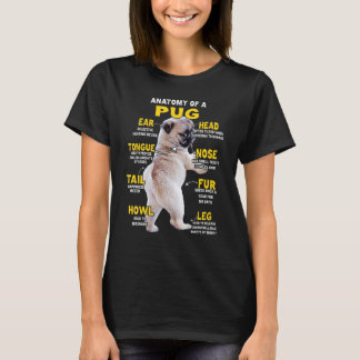 Anatomy Of A Pug Funny Dog T-Shirt