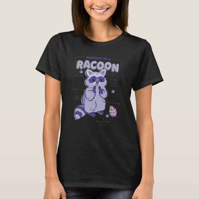 Anatomy Of A Racoon Racoon  Parts Body T-Shirt (Front)