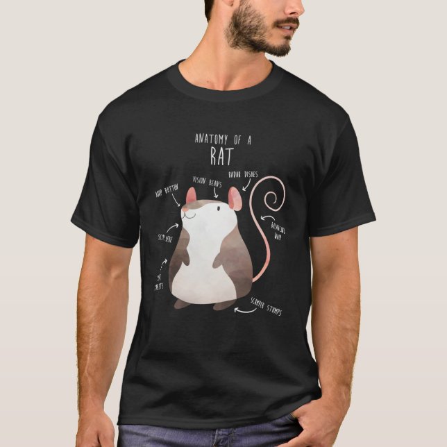 Anatomy of a Rat Cute  Fancy Pet Rodent T-Shirt (Front)