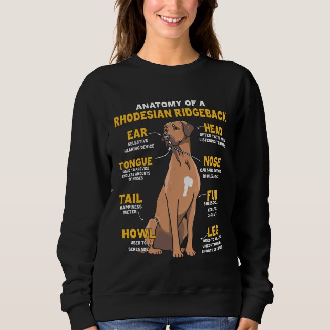 Anatomy Of A Rhodesian Ridgeback For Dog Sweatshirt (Front)