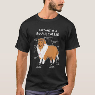 Anatomy Of A Rough Collie Funny Dog Puppy Gift T-Shirt