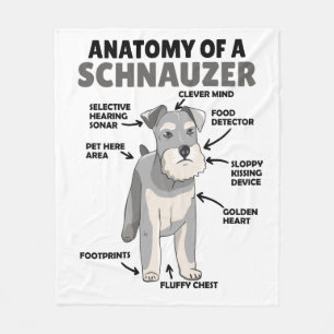 Anatomy Of A Schnauzer Cute Dog Puppy Fleece Blanket