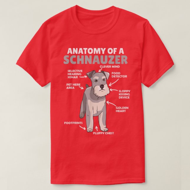 Anatomy Of A Schnauzer Cute Dogs Funny Dog Schnauz T-Shirt (Design Front)