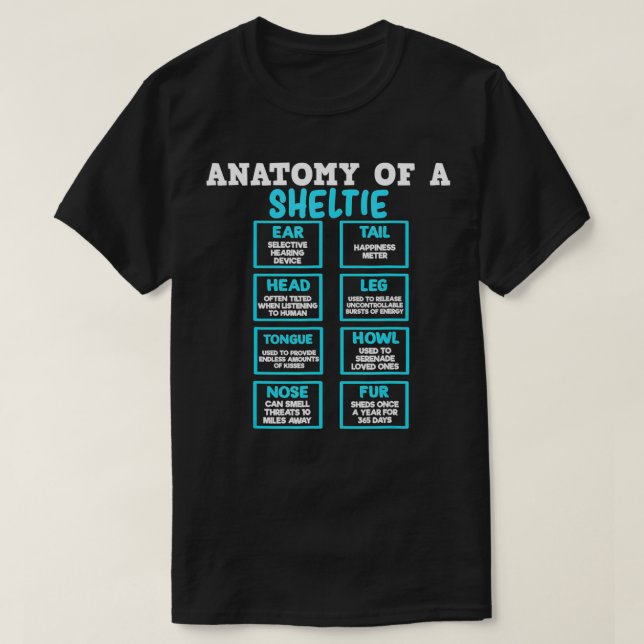 Anatomy of a Sheltie dragon ball japanese  T-Shirt (Design Front)