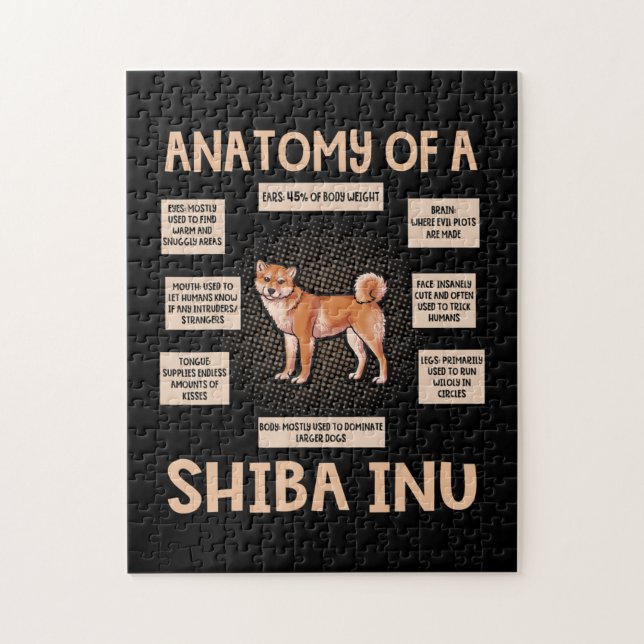 Anatomy Of A Shiba Inu Funny Puppy Gift Jigsaw Puzzle (Vertical)
