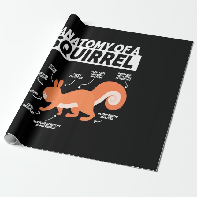 Anatomy Of A Squirrel Wrapping Paper (Unrolled)