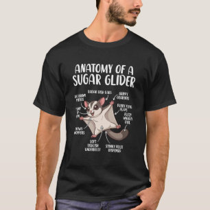 Anatomy of A Sugar Glider Funny Cute Sugar Glider T-Shirt