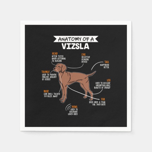Anatomy Of A Vizsla Dog Napkin (Front)