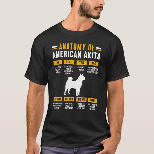 Anatomy Of An American Akita T-Shirt (Front)