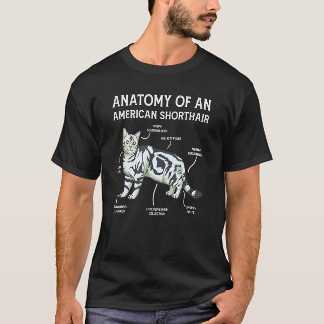 Anatomy Of An American Shorthair Cat T-Shirt (Front)