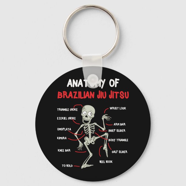 Anatomy Of Brazilian Jiu Jitsu BJJ Skeleton Key Ring (Front)