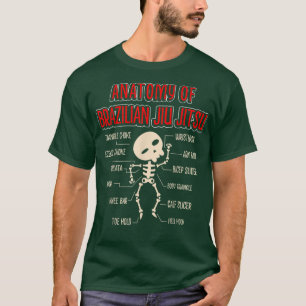 Anatomy Of Brazilian Jiu Jitsu Spooky Skeleton Hal T-Shirt