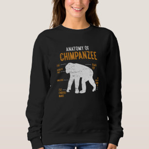 Anatomy Of Chimpanzee Monkey Chimp Ape Wildlife Ch Sweatshirt