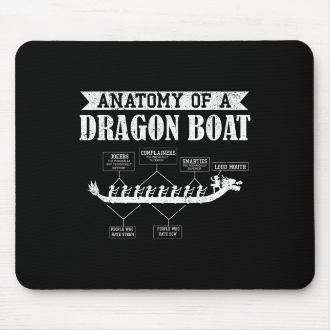 Anatomy Of Dragon Boat Racing Lover Boats Racer Bo Mouse Pad (Front)