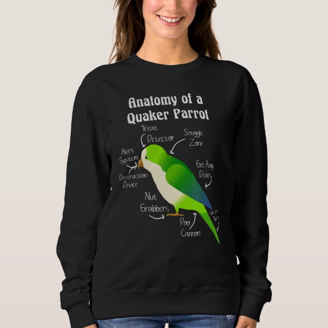 Anatomy of Quaker Parrot Monk Parakeet Classic Sweatshirt (Front)