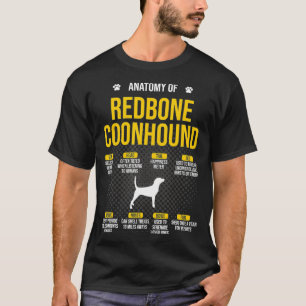 Anatomy Of Redbone Coonhound Dog Lover T-Shirt