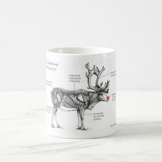 Anatomy of Rudolph witty illustrations Coffee Mug (Center)