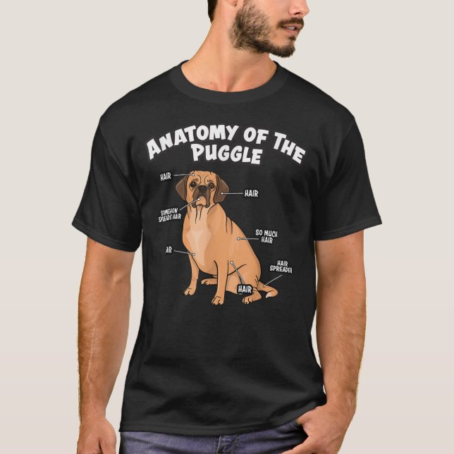Anatomy of The Puggle Funny Dog Lover Pug Beagle B T-Shirt (Front)