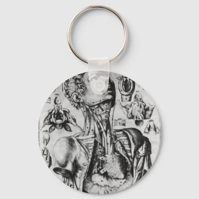 anatomy of  the respiratory system key ring (Front)