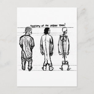 Anatomy of urban thug postcard