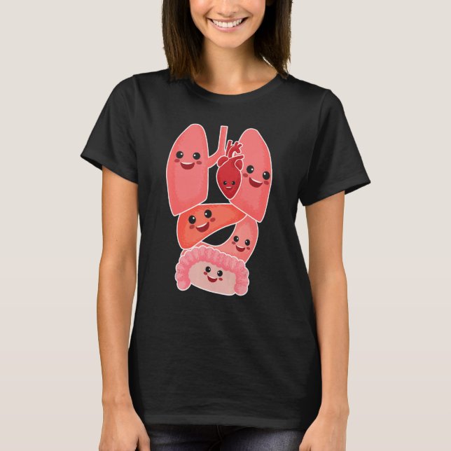 Anatomy Physiology Heart Lungs Vital Organs Illust T-Shirt (Front)