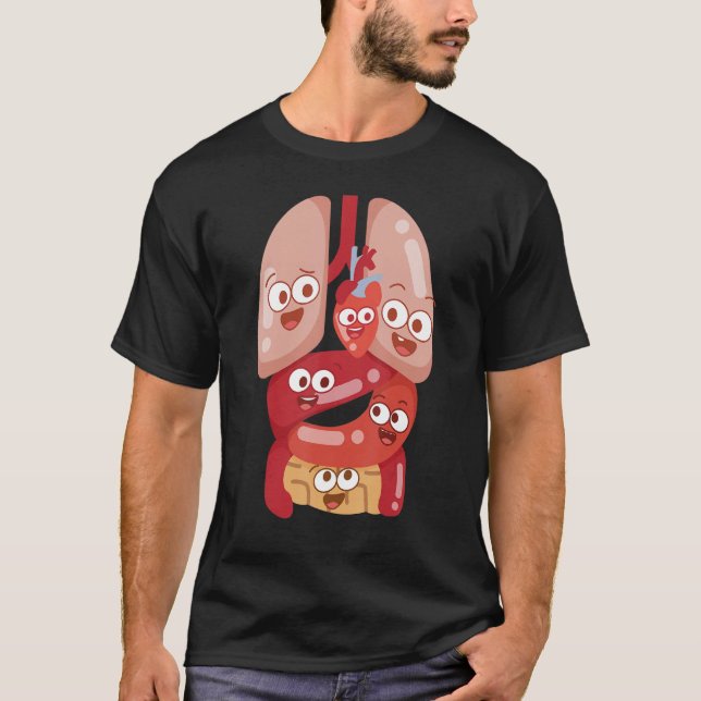 Anatomy Physiology Heart Lungs Vital Organs Illust T-Shirt (Front)