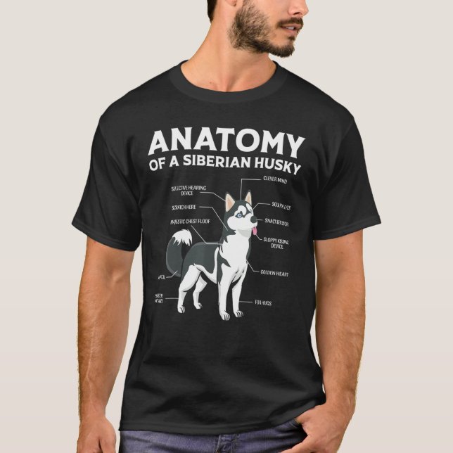 Anatomy Siberian Husky Dog T-Shirt (Front)